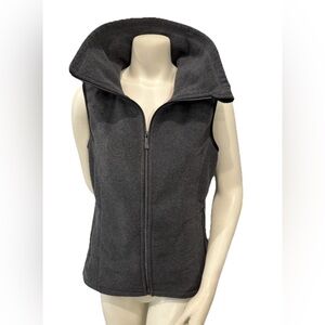 Calvin Klein Performance Women’s Fleece Vest Gray Large Zip Front High Collar